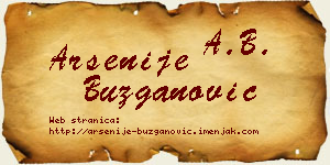 Arsenije Buzganović vizit kartica